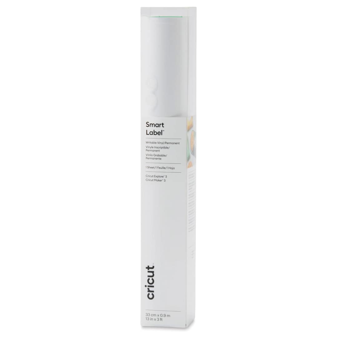 Open in modal - Cricut Permanent Smart Label Writable Vinyl - White, 13" x 3 ft, Roll inside of the packaging