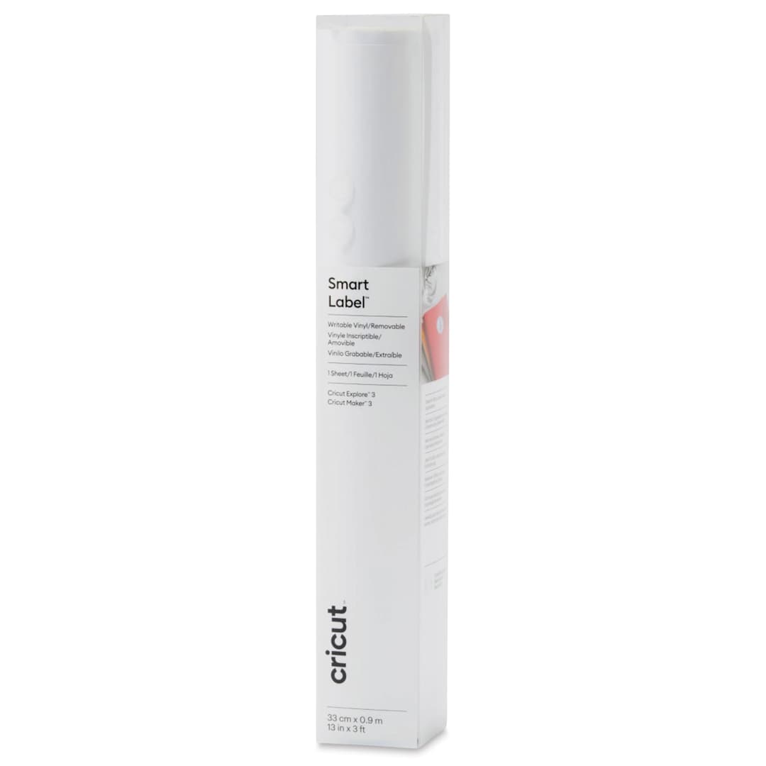 Open in modal - Cricut Removable Smart Label Writable Vinyl - White, 13" x 3 ft, Roll inside of the packaging
