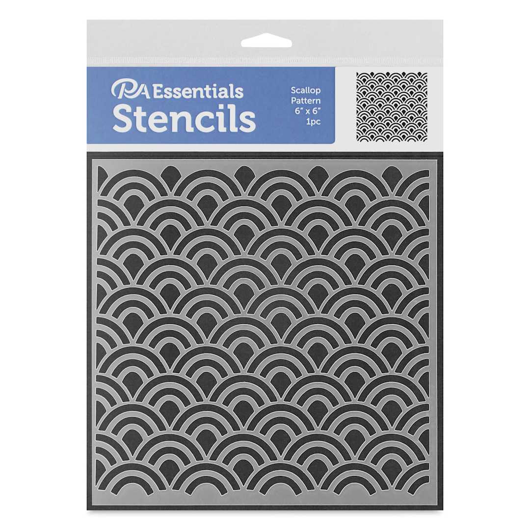 Open in modal - PA Essentials Stencil - Scallop Pattern, front of the packaging
