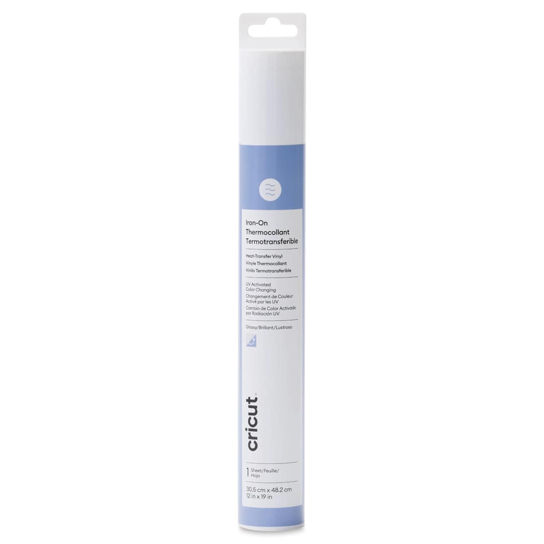 Open in modal - Cricut UV Color Changing Iron-On Vinyl - Blue, front of the packaging