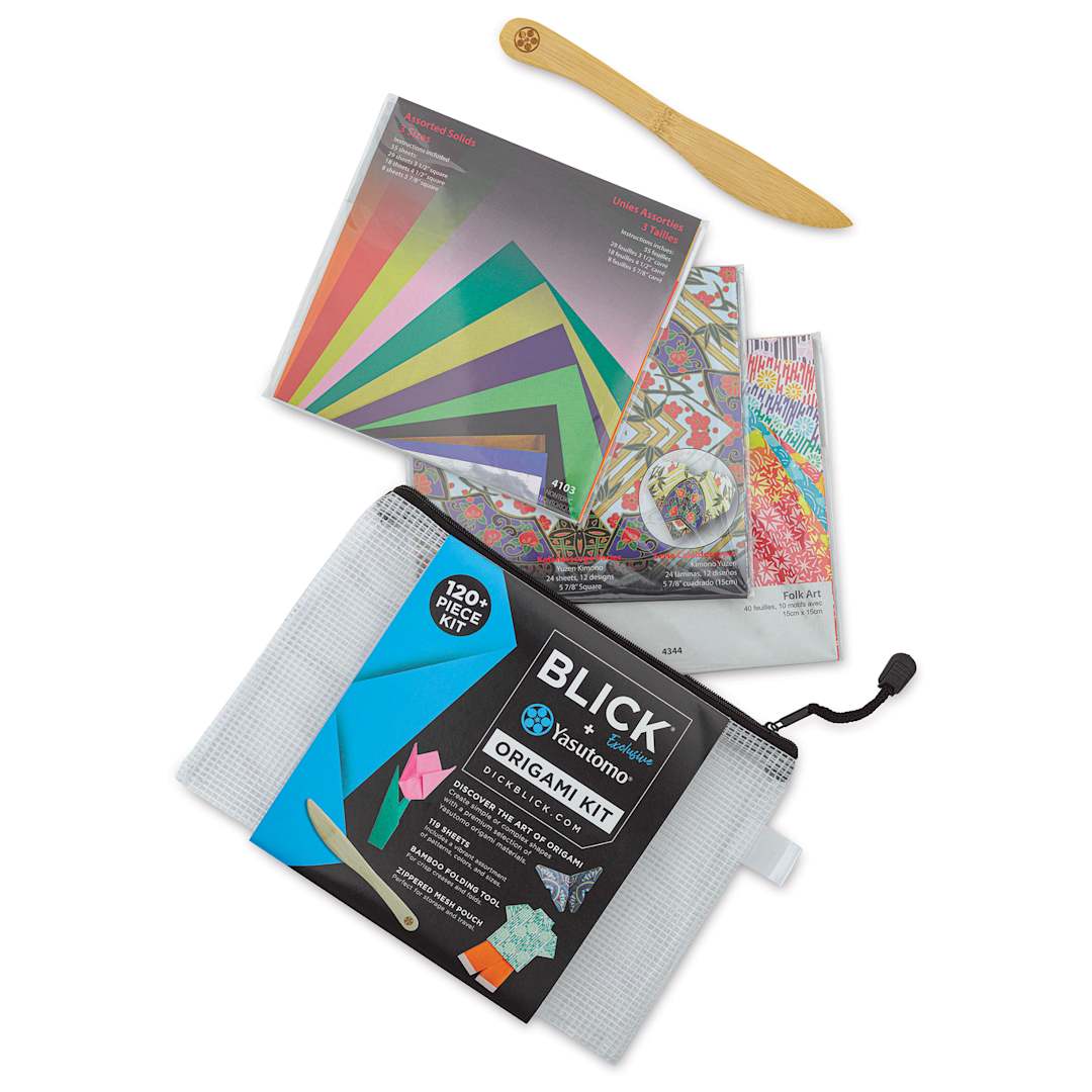 Open in modal - Blick Yasutomo Origami Kit, contents with reusable bag