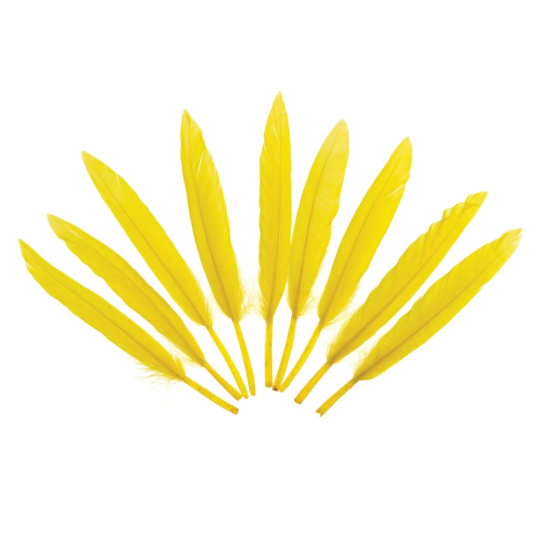 Open in modal - John Bead Duck Quill Feathers - Yellow