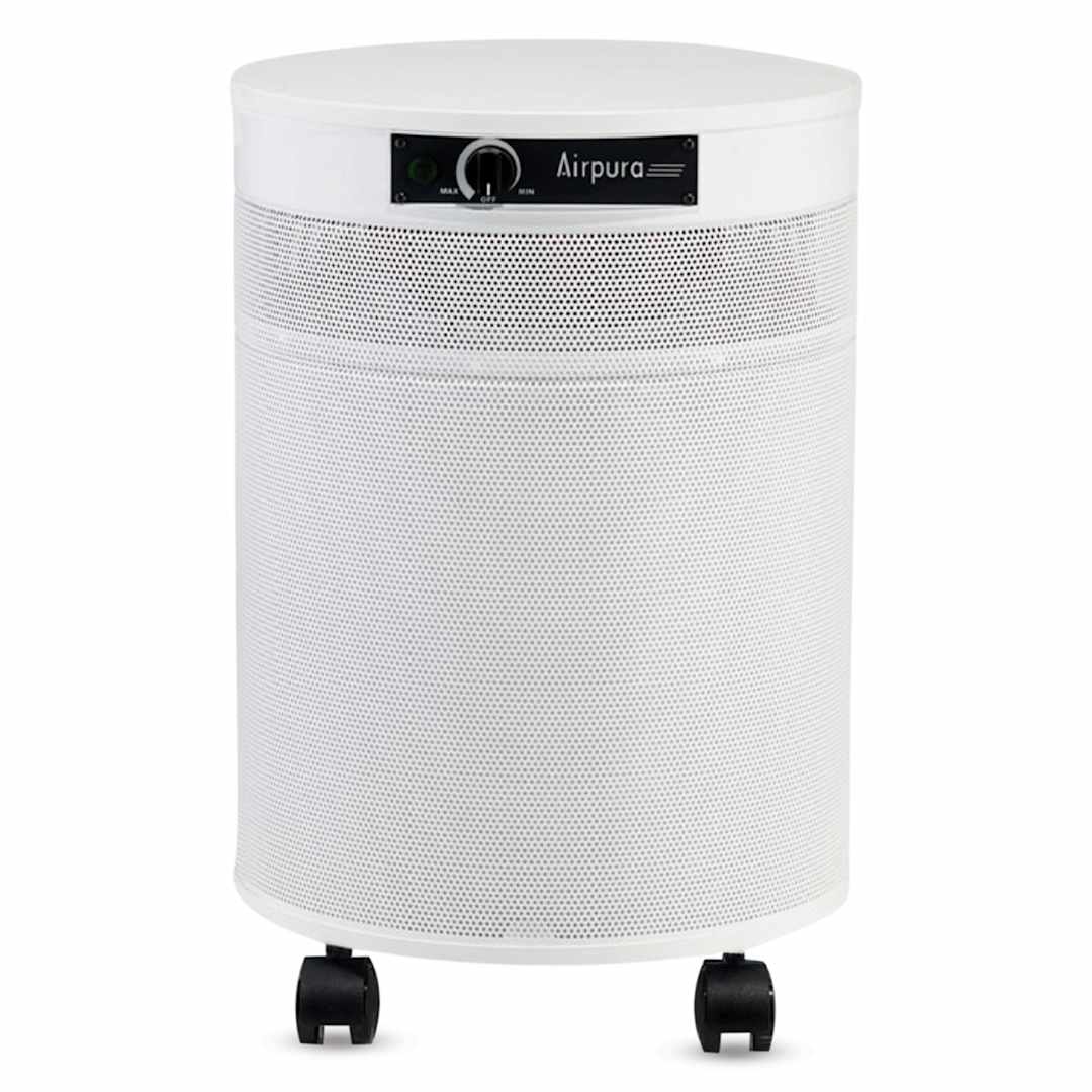 Open in modal - Airpura C600 DLX Air Purifier - White, front view.