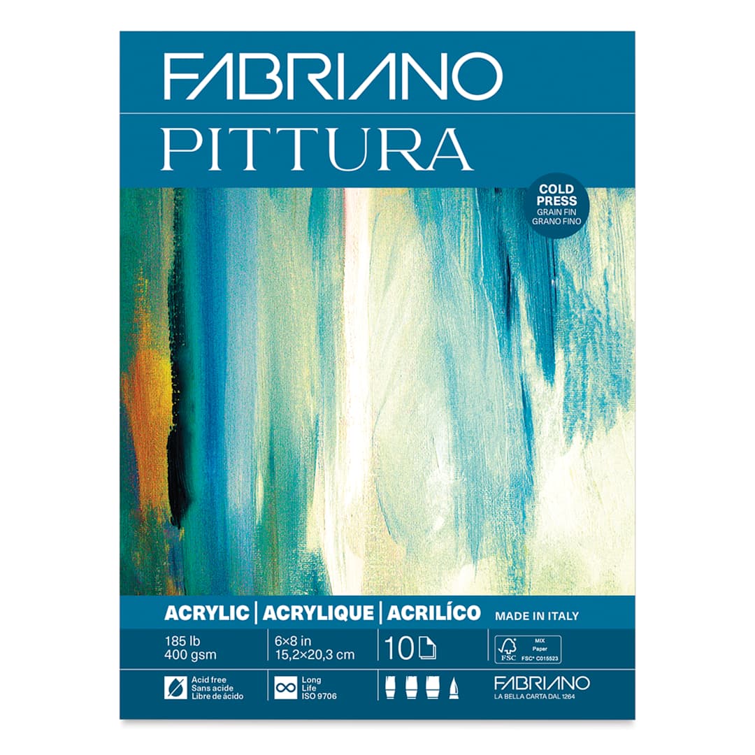 Open in modal - Fabriano Pittura Acrylic Paper Pad - 6" x 8", 185 lb, 10 Sheets
