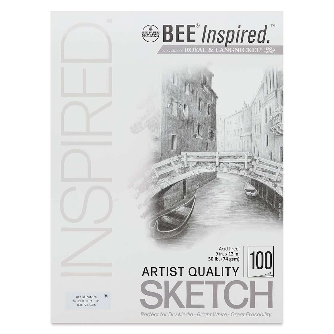 Open in modal - Bee Inspired Tape Bound Sketch Pad - 9" x 12", front cover