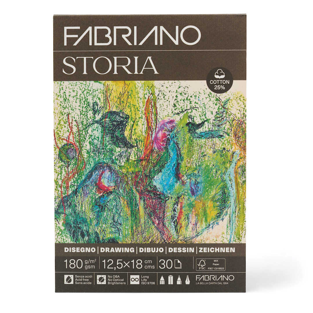 Open in modal - Fabriano Storia Gluebound Drawing Pad - 5" x 7", 180 gsm, 30 Sheets