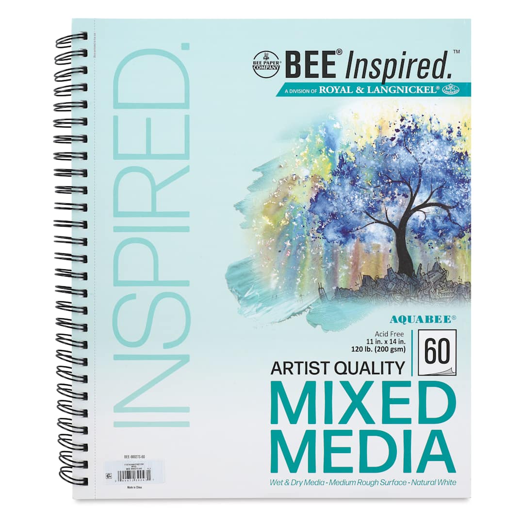 Open in modal - Bee Inspired Wirebound Mixed Media Artist Pad - 11" x 14", 60 Sheets, front cover