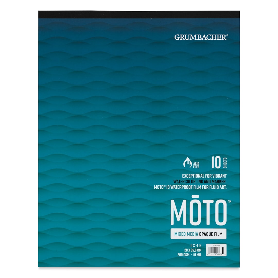 Open in modal - Grumbacher Moto Mixed Media Synthetic Paper Pad - 11" x 14", 10 sheets (Front cover)