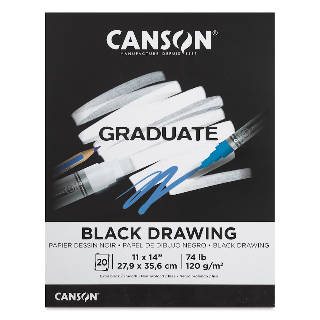 Open in modal - Canson Graduate Black Drawing Pad - 11" x 14", front cover