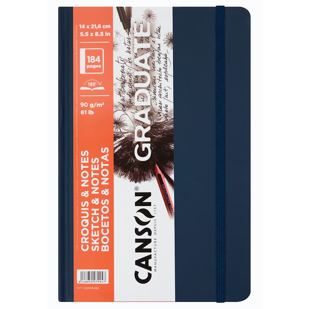 Open in modal - Canson Graduate Sketch and Note Hardcover Book - Front cover of the Dark Blue pad