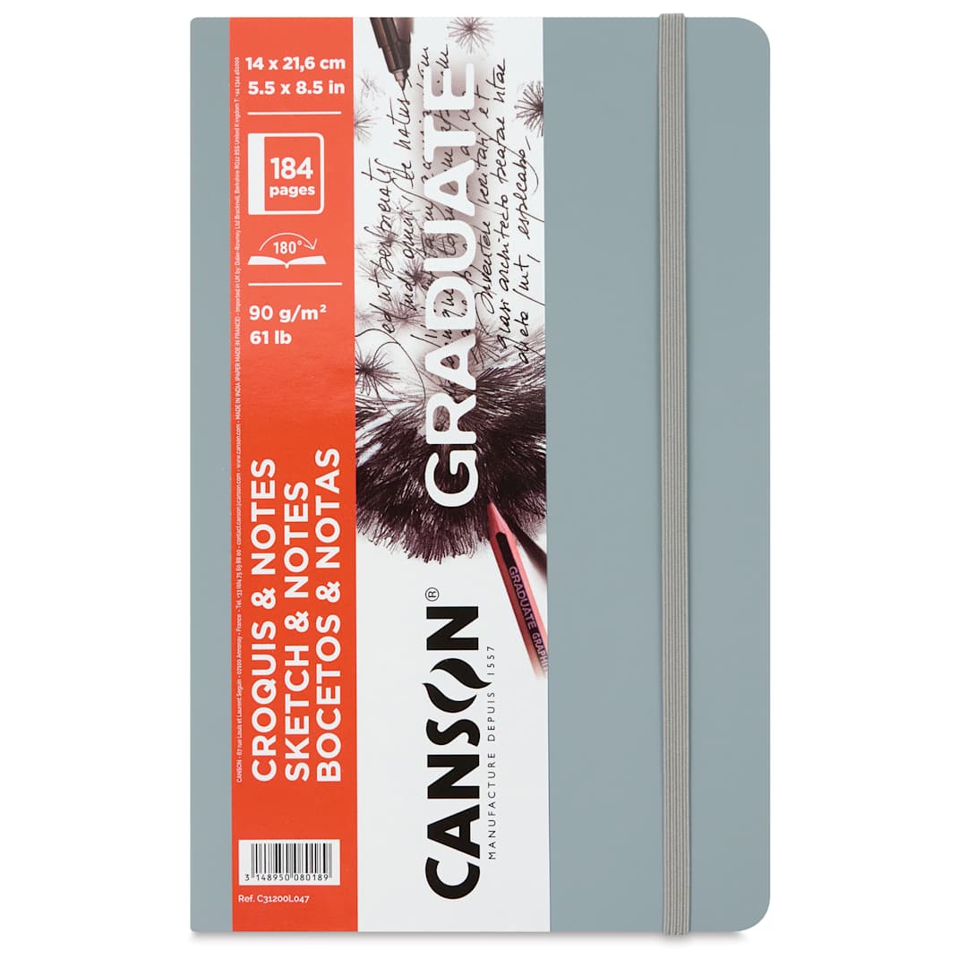 Open in modal - Canson Graduate Sketch and Note Softcover Book - Front cover of the Light Gray pad