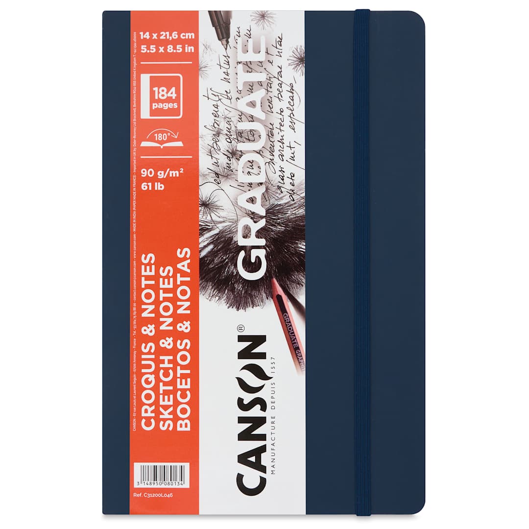 Open in modal - Canson Graduate Sketch and Note Softcover Book - Front cover of the Dark Blue pad