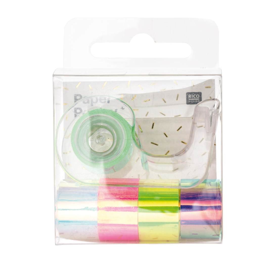 Open in modal - Mini Mirror Rainbow Tape Dispenser Sets 5-Roll Rainbow Set - 12mm x 1.8m