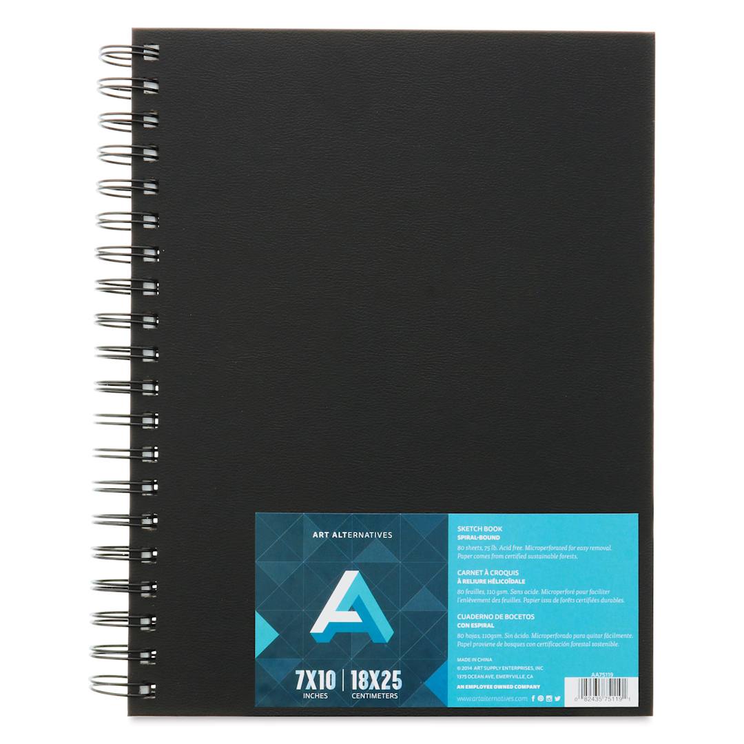 Open in modal - Art Alternatives Spiral-Bound Sketchbook - 80 Sheets, White, 7" x 10"