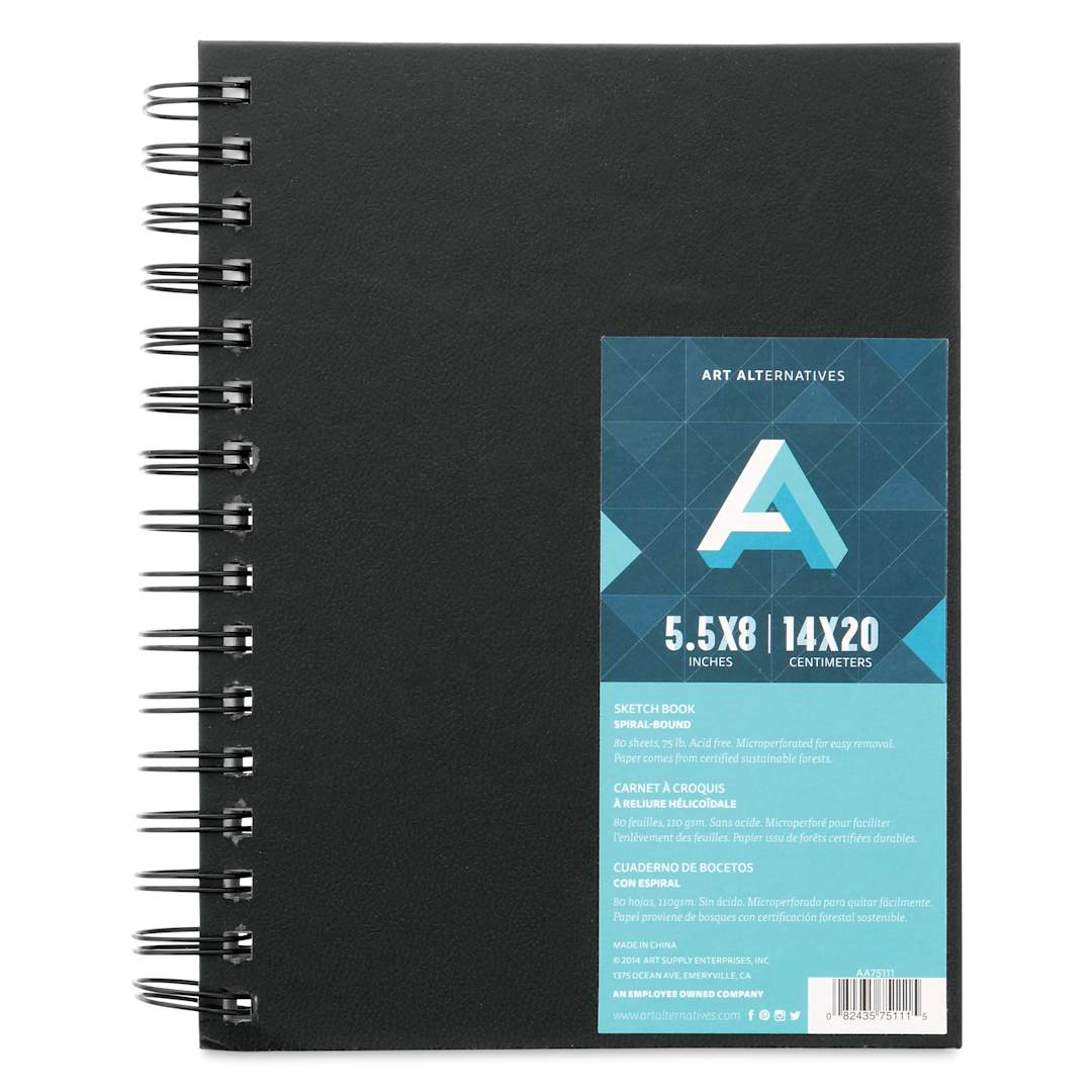 Open in modal - Art Alternatives Spiral-Bound Sketch Book, 80 Sheets, White, 5.5" x 8" 