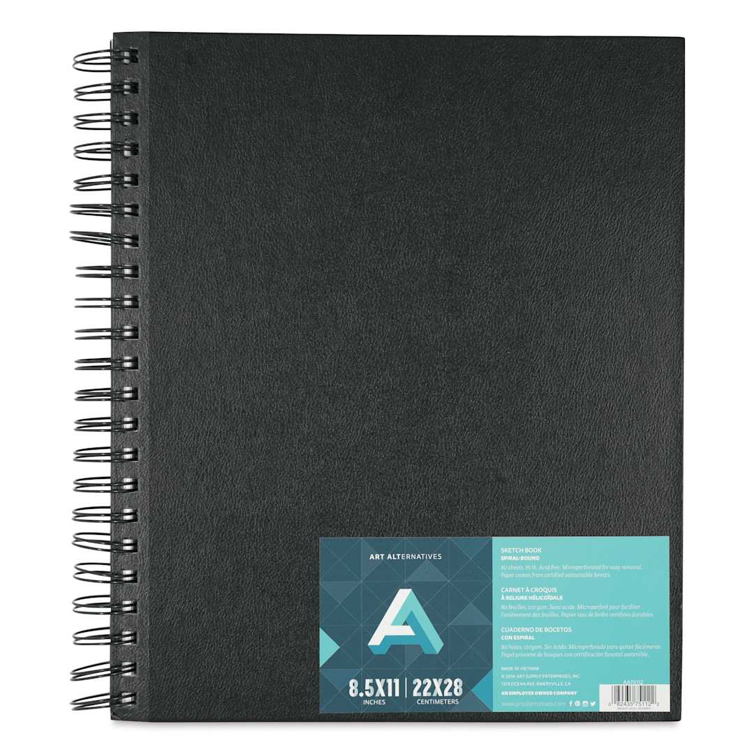 Open in modal - Art Alternatives Spiral-Bound Sketchbook - 80 Sheets, White, 8-1/2" x 11"