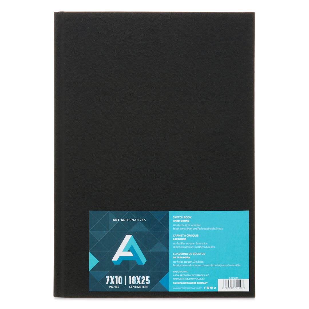 Open in modal - Art Alternatives Hardbound Sketchbook, 110 Sheets, White, 7" x 10"