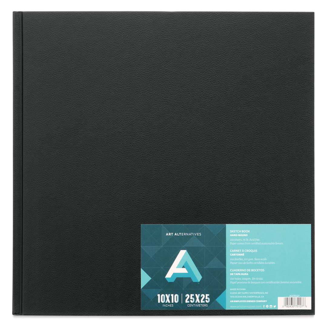 Open in modal - Art Alternatives Hard-Bound Sketchbook, 110 Sheets, White, 10" x 10"