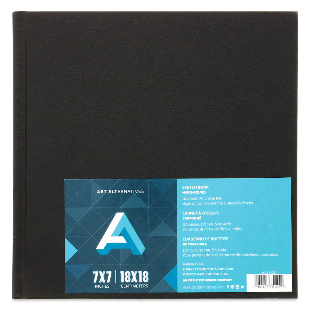 Open in modal - Art Alternatives Hardbound Sketchbook, 110 Sheets, White, 7" x 7"
