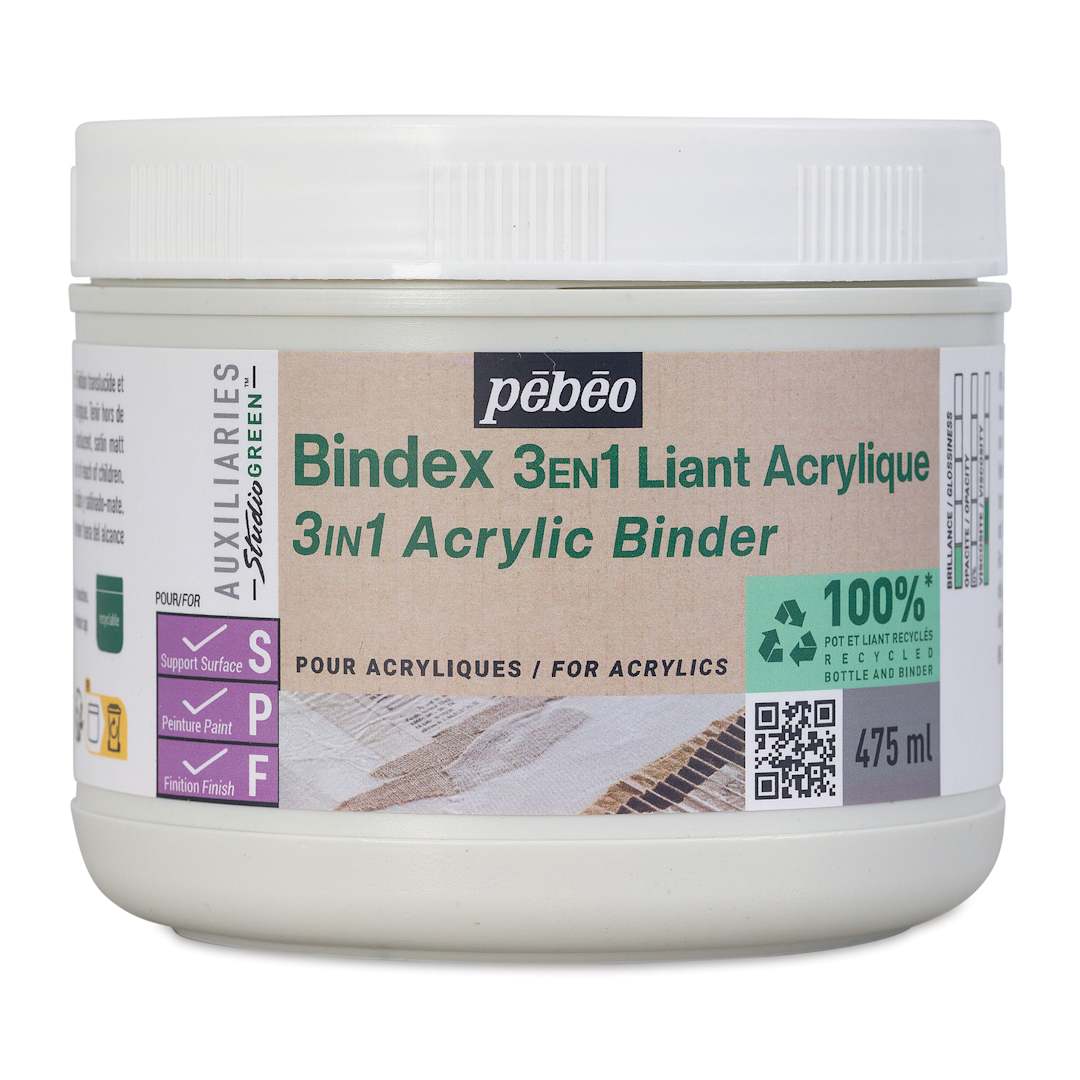 Open in modal - Pebeo Studio Green Bindex 3-in-1 Acrylic Binder - 475 ml