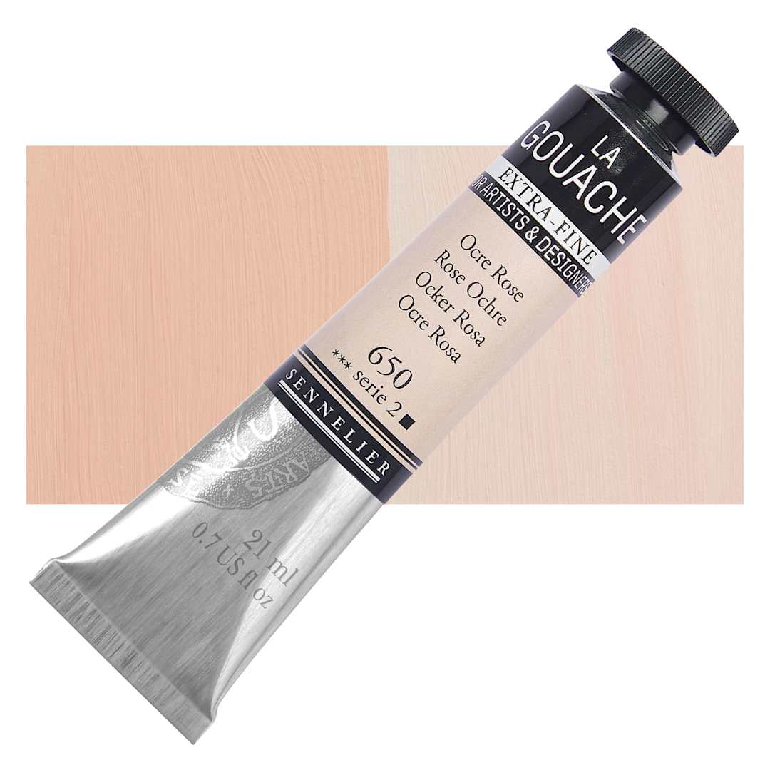 Open in modal - Sennelier Extra Fine Gouache - Rose Ochre, 21 ml Tube and swatch