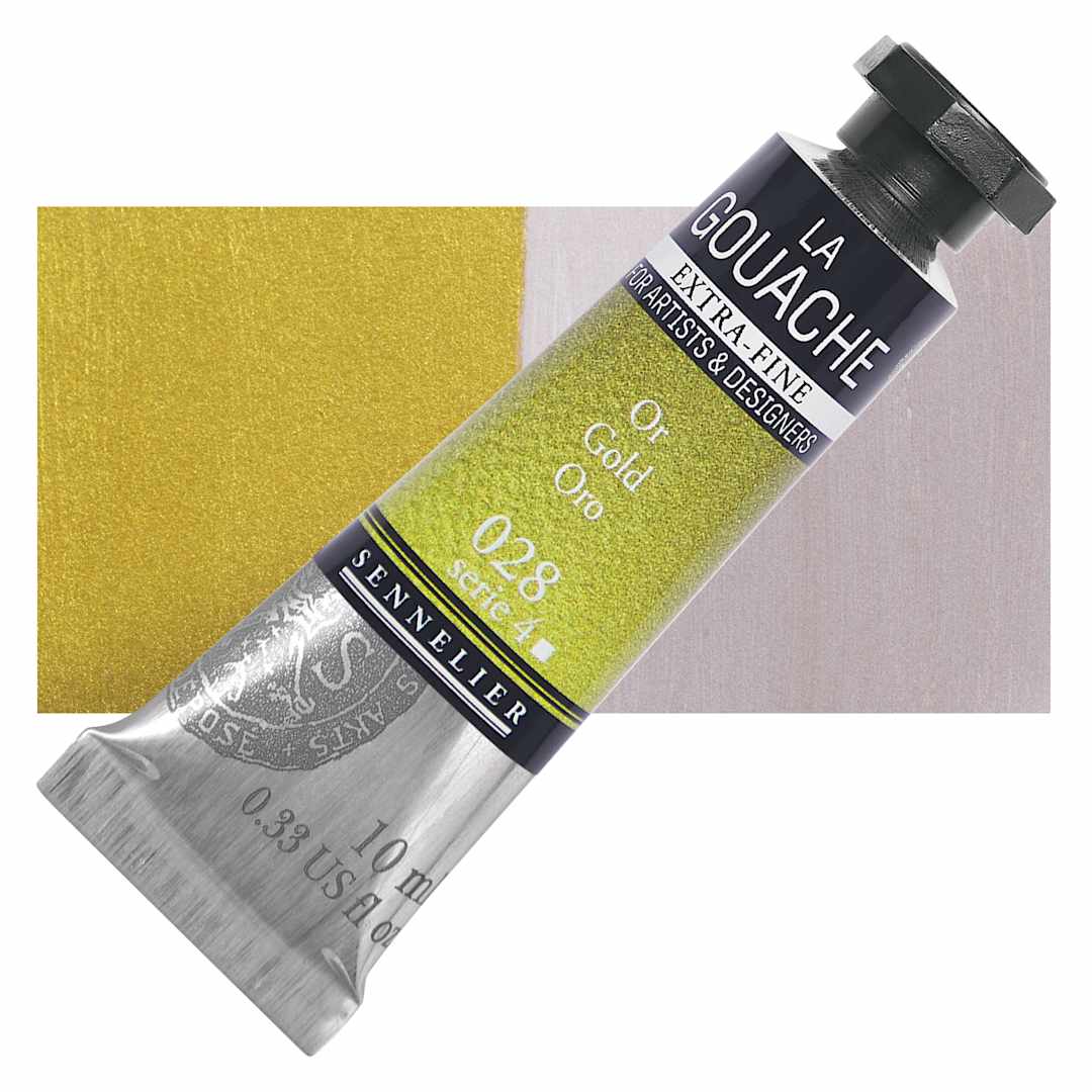 Open in modal - Sennelier Extra Fine Gouache - Gold, 10 ml Tube and swatch