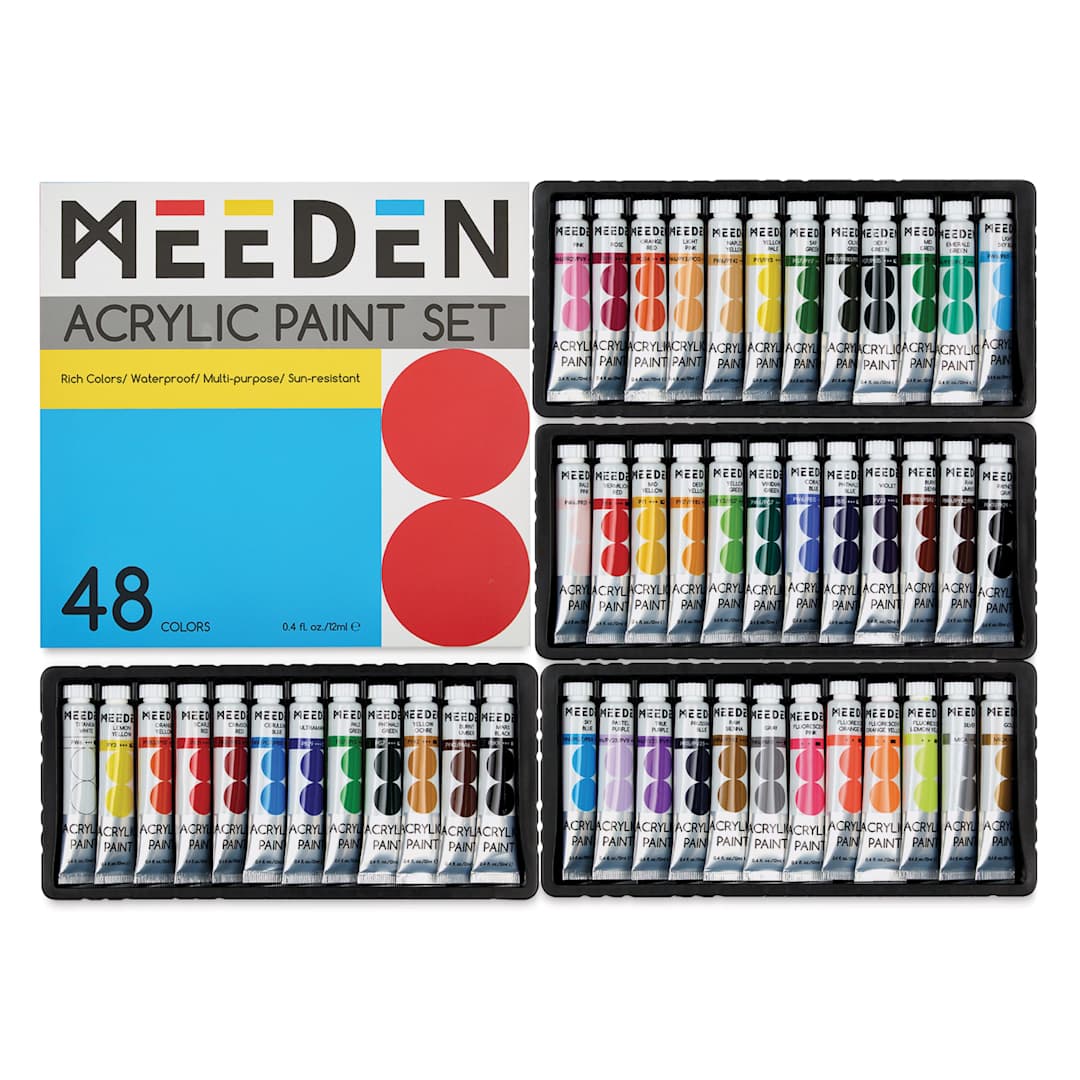 Open in modal - Meeden Acrylic Paints - Set of 48, 12 ml tubes