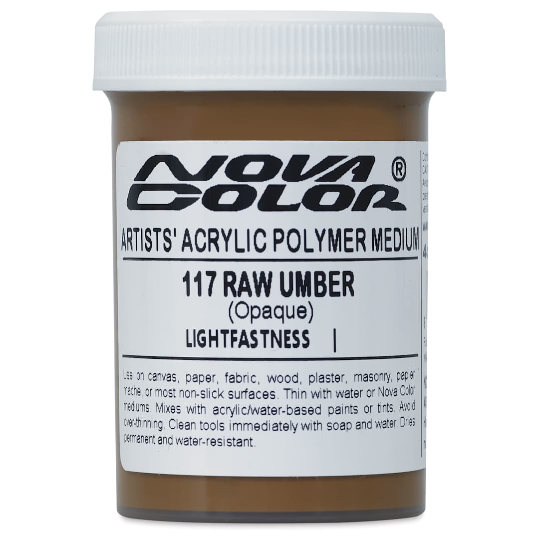 Open in modal - Nova Color Artists’ Acrylic Polymer Paint - Raw Umber, 118 ml Jar