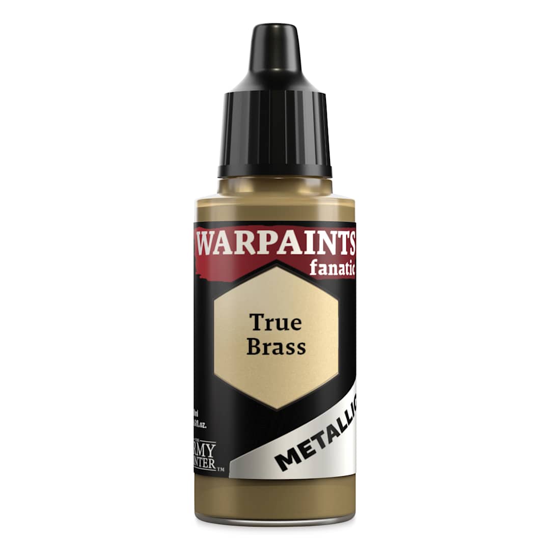 Open in modal - The Army Painter Warpaint Fanatics Acrylic Paint - Metallic True Brass, 18 ml Bottle