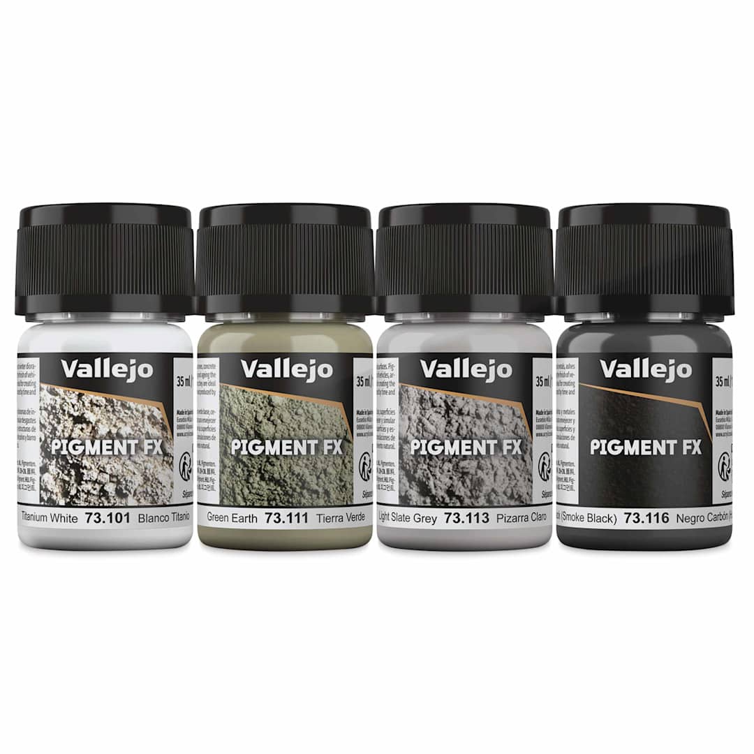 Open in modal - Vallejo Pigment FX Set - Set of 4, Soot and Ash, 35 ml