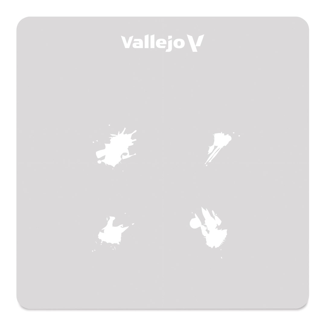 Open in modal - Vallejo Spills and Stains Hobby Stencil - Petrol Spills