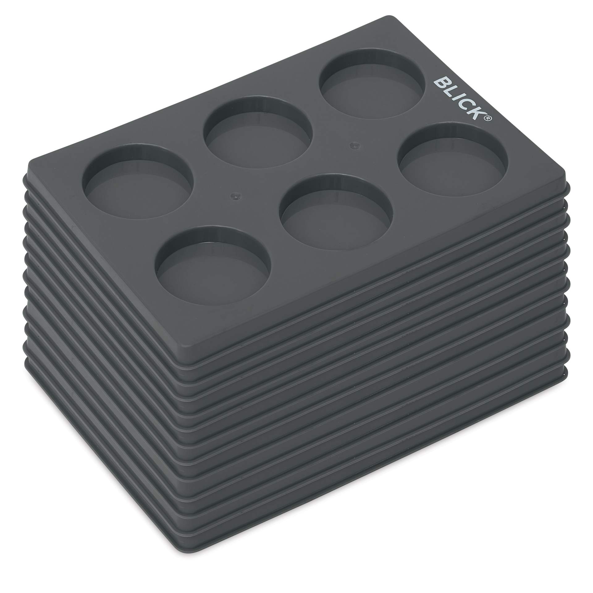 Blick Essentials Empty Tempera Cake Tray - 6 Wells, Small, Pkg of 12