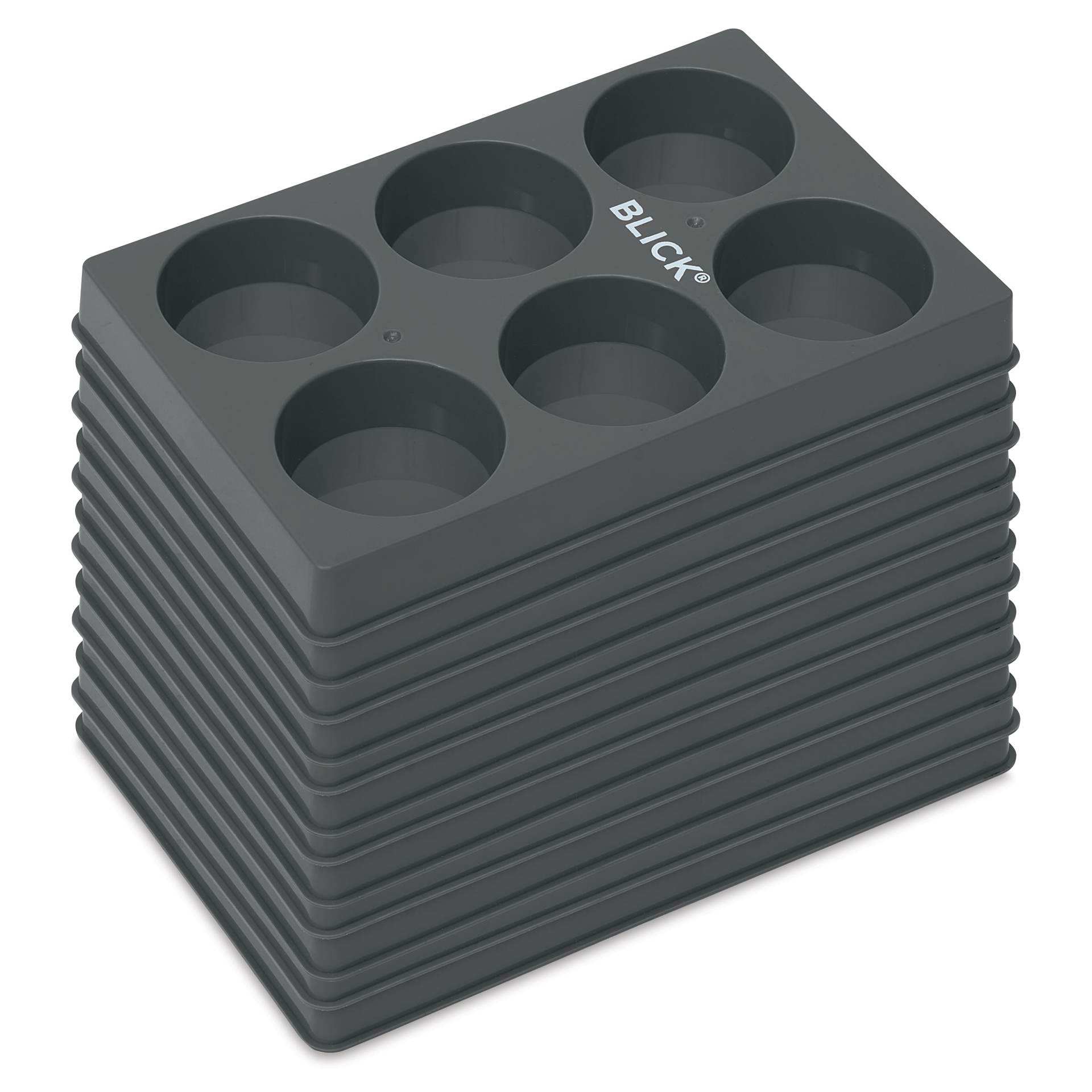 Blick Essentials Empty Tempera Cake Tray - 6 Wells, Medium, Pkg of 12