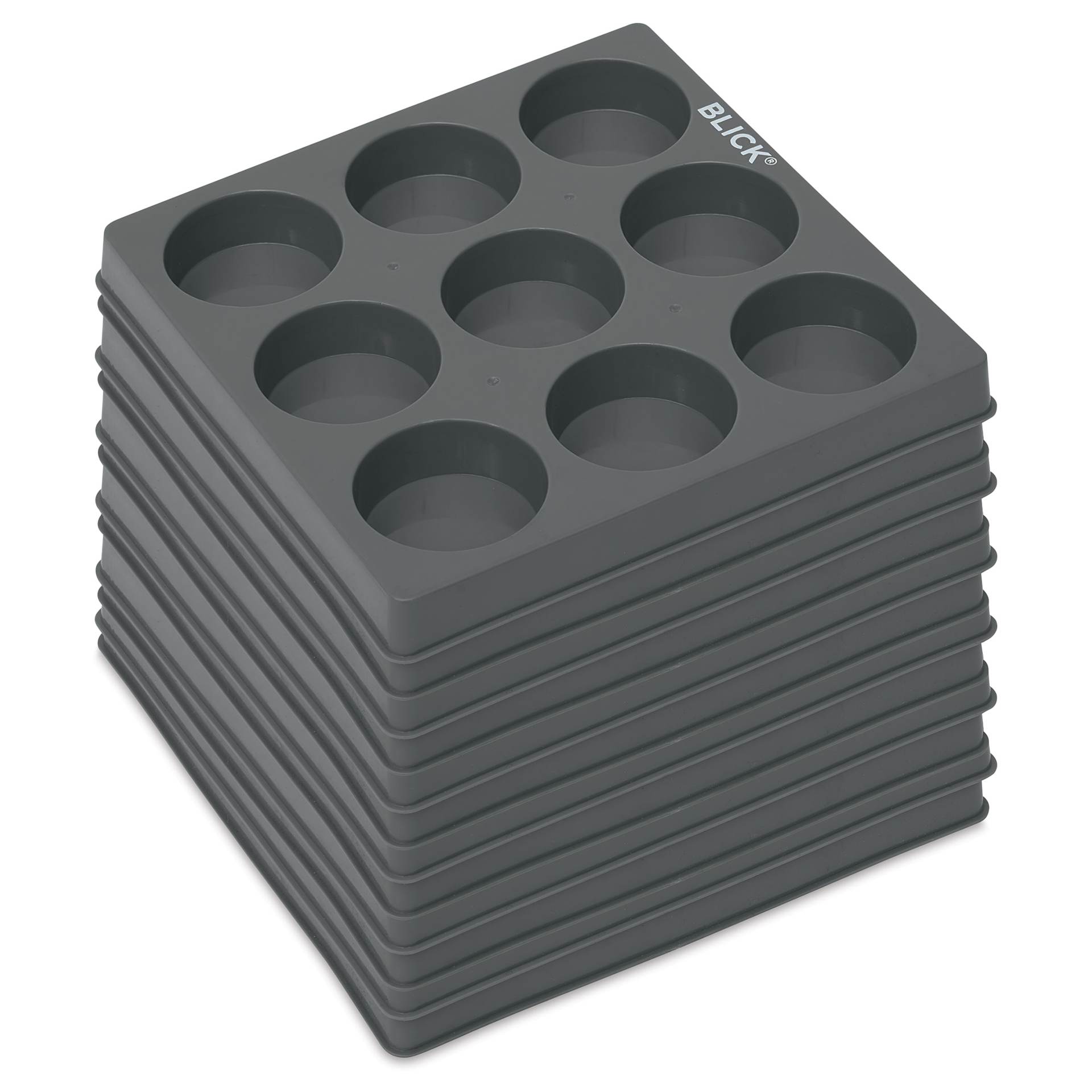 Blick Essentials Empty Tempera Cake Tray - 9 Wells, Medium, Pkg of 12