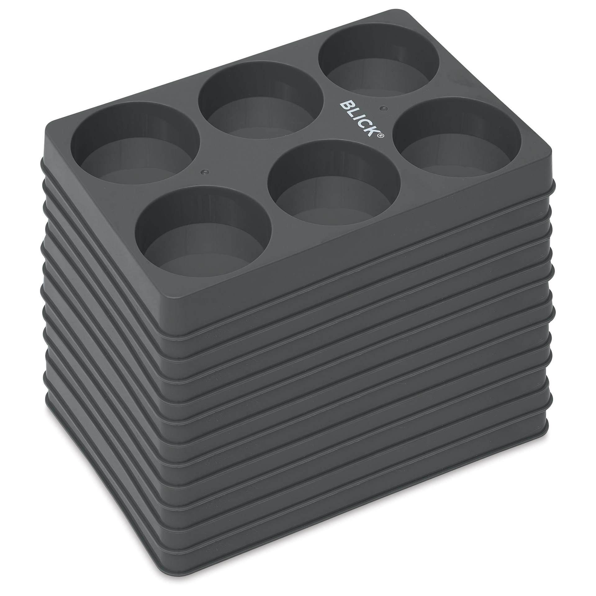 Blick Essentials Empty Tempera Cake Tray - 6 Wells, Large, Pkg of 12