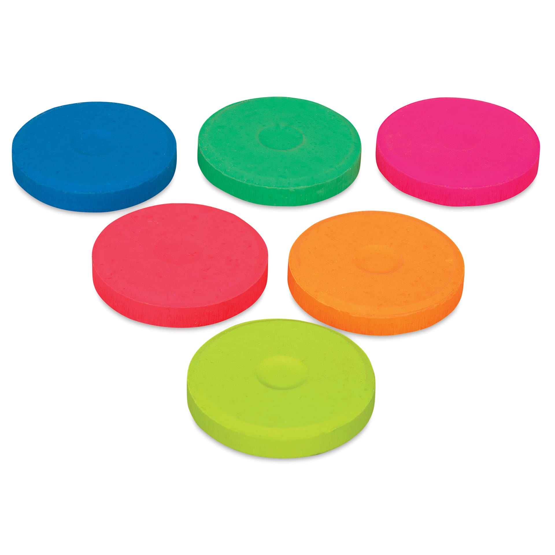 Blick Essentials Tempera Cakes - Set of 6, Small, Fluorescent Colors, out of packaging