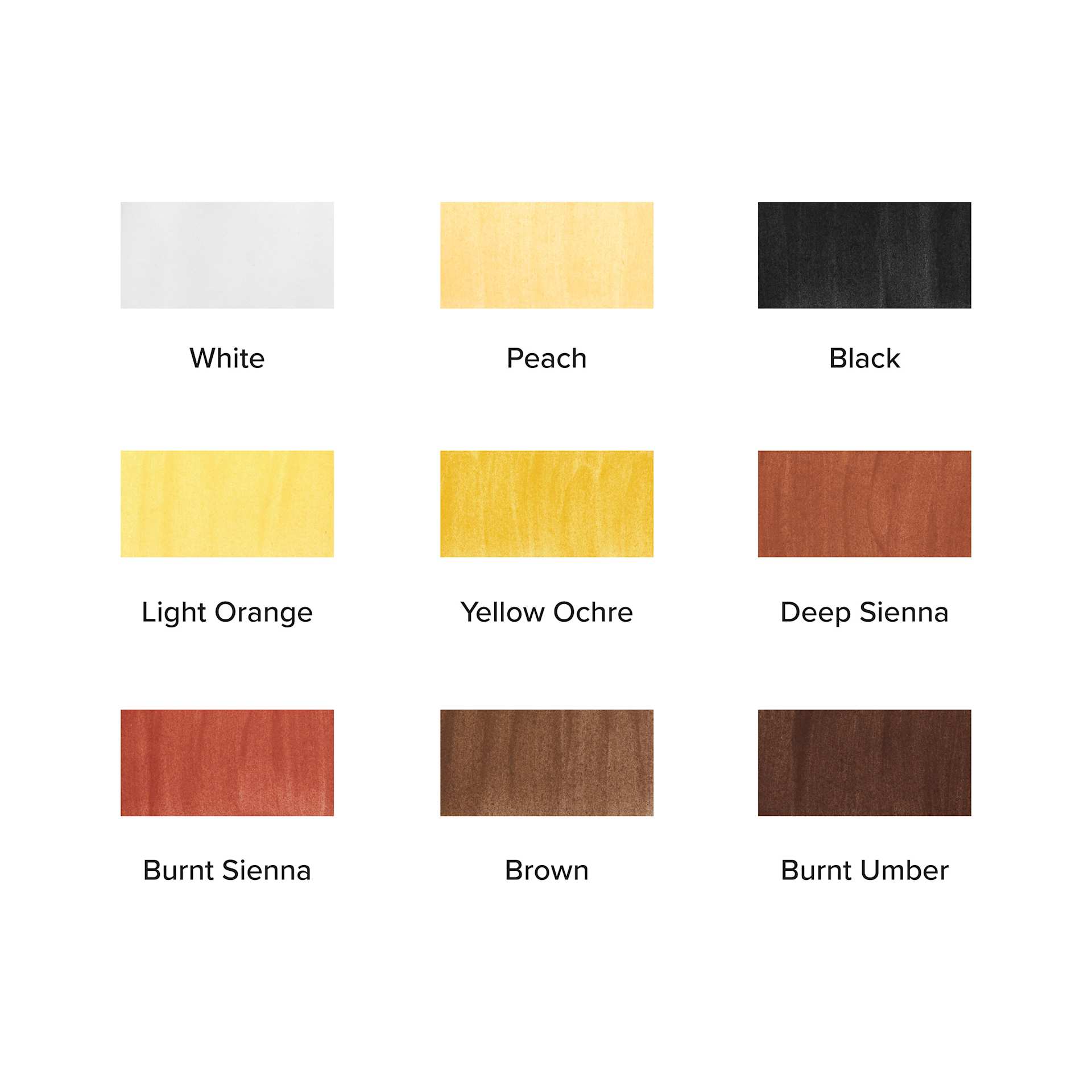 Blick Essentials Tempera Cakes - Set of 9, Large, Portrait Colors, swatches