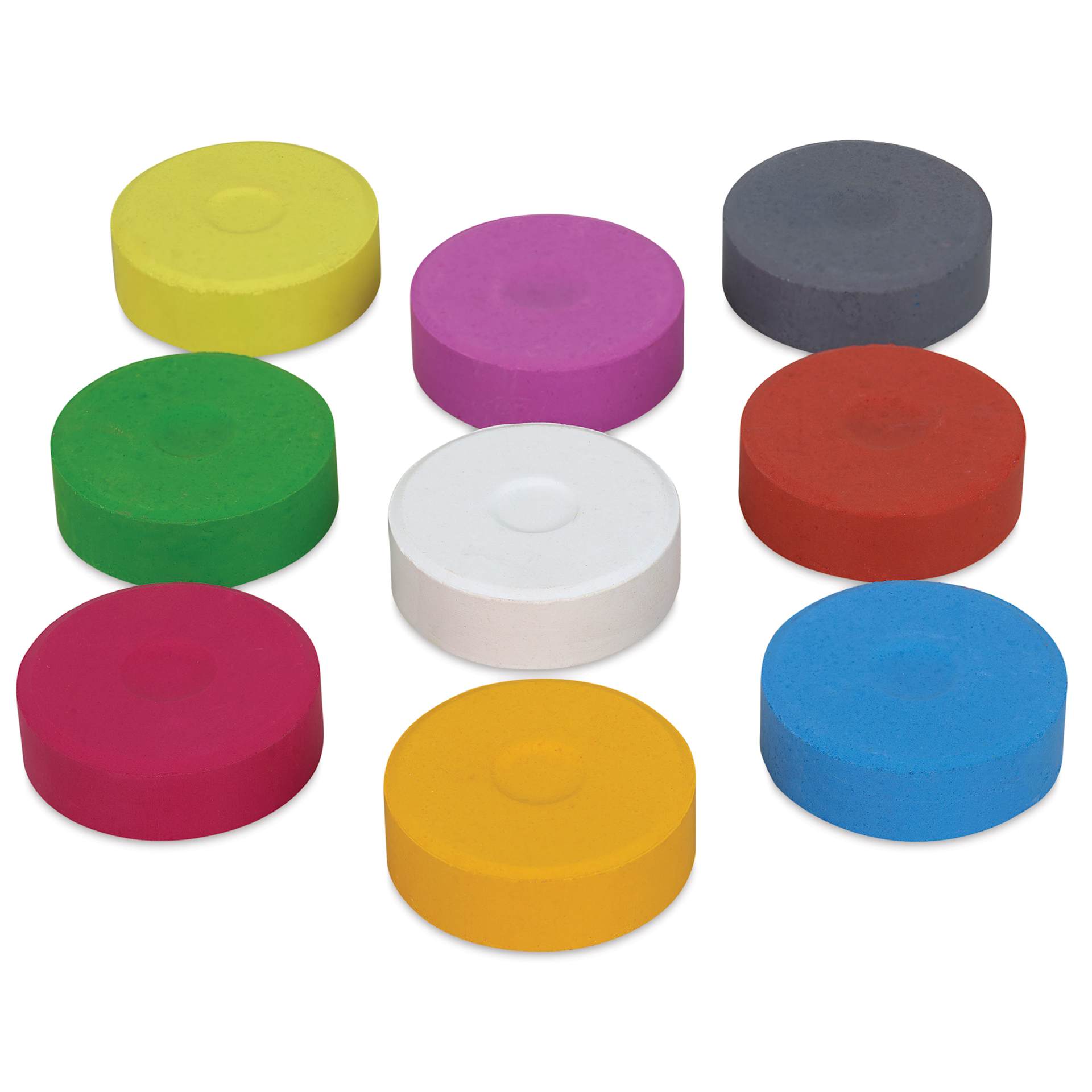 Blick Essentials Tempera Cakes - Set of 9, Large, Secondary Colors, out of packaging