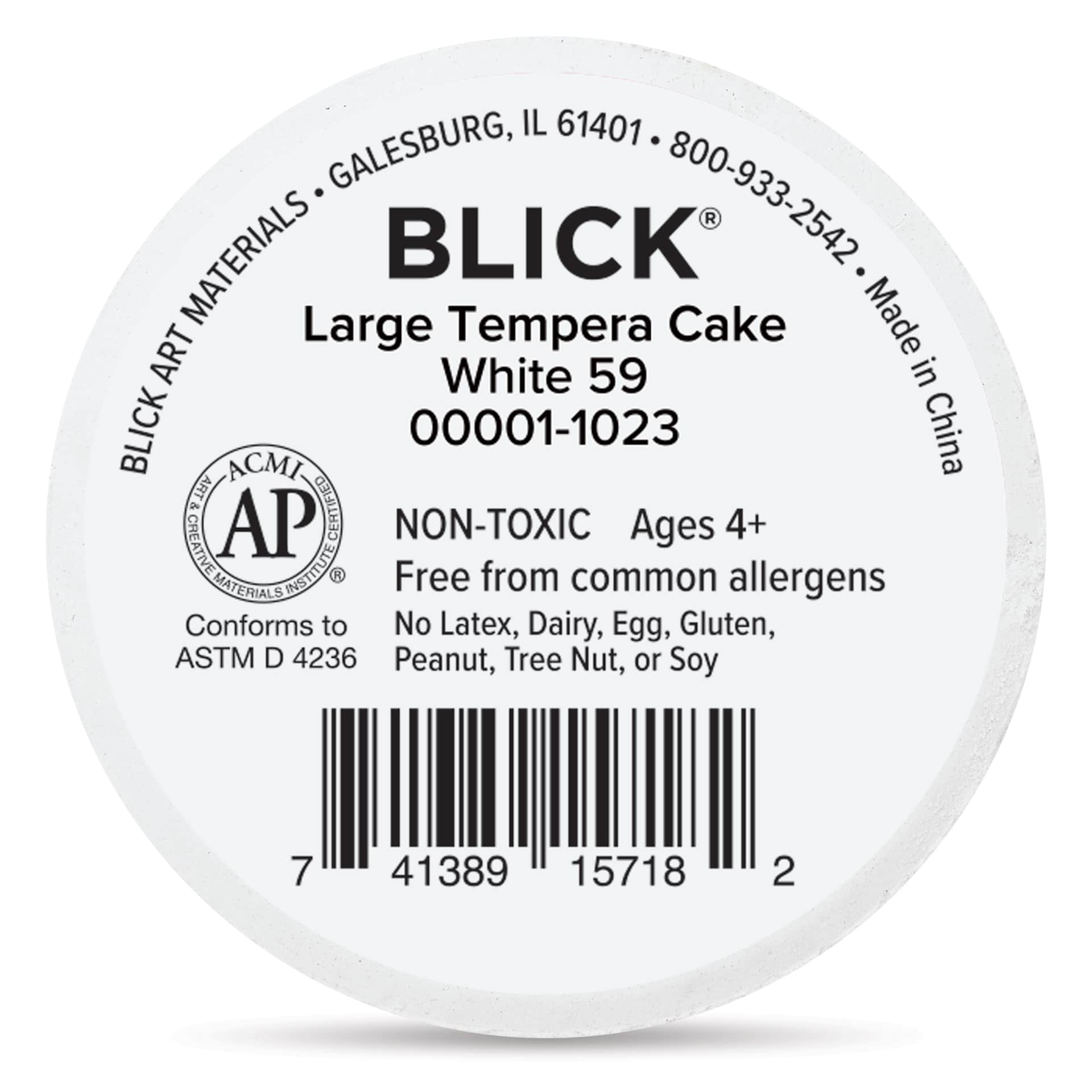 Back of the Large White Blick Essentials Tempera Cake