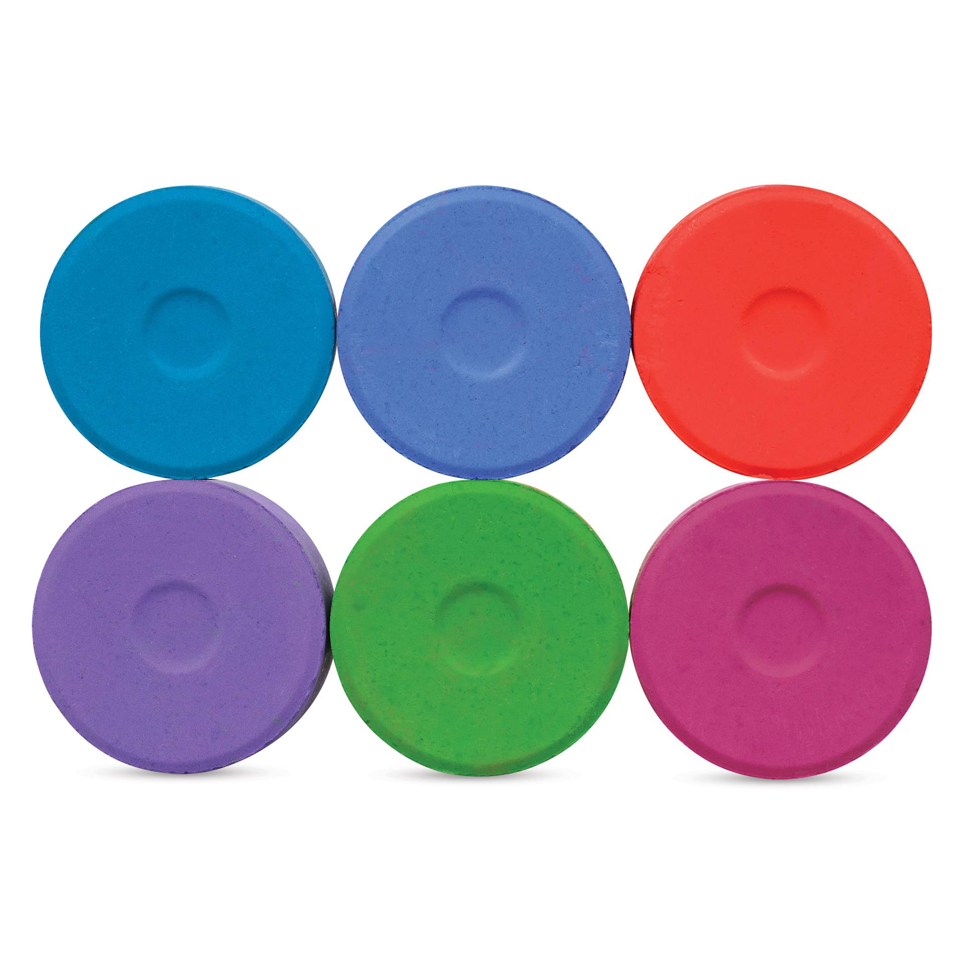 Blick Essentials Tempera Cakes - Set of 6, Large, Secondary Colors, out of packaging side by side