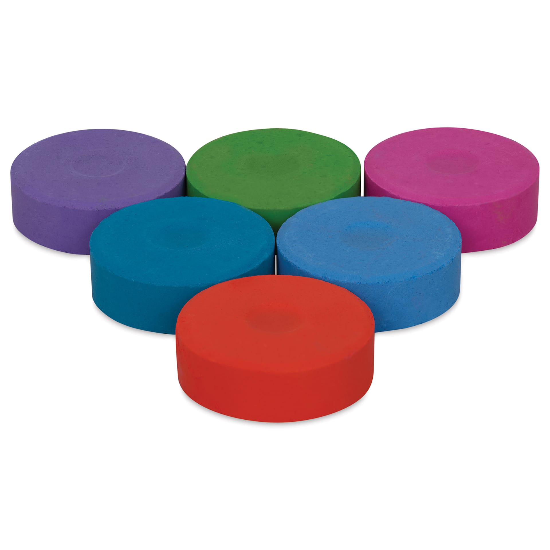 Blick Essentials Tempera Cakes - Set of 6, Large, Secondary Colors, out of packaging