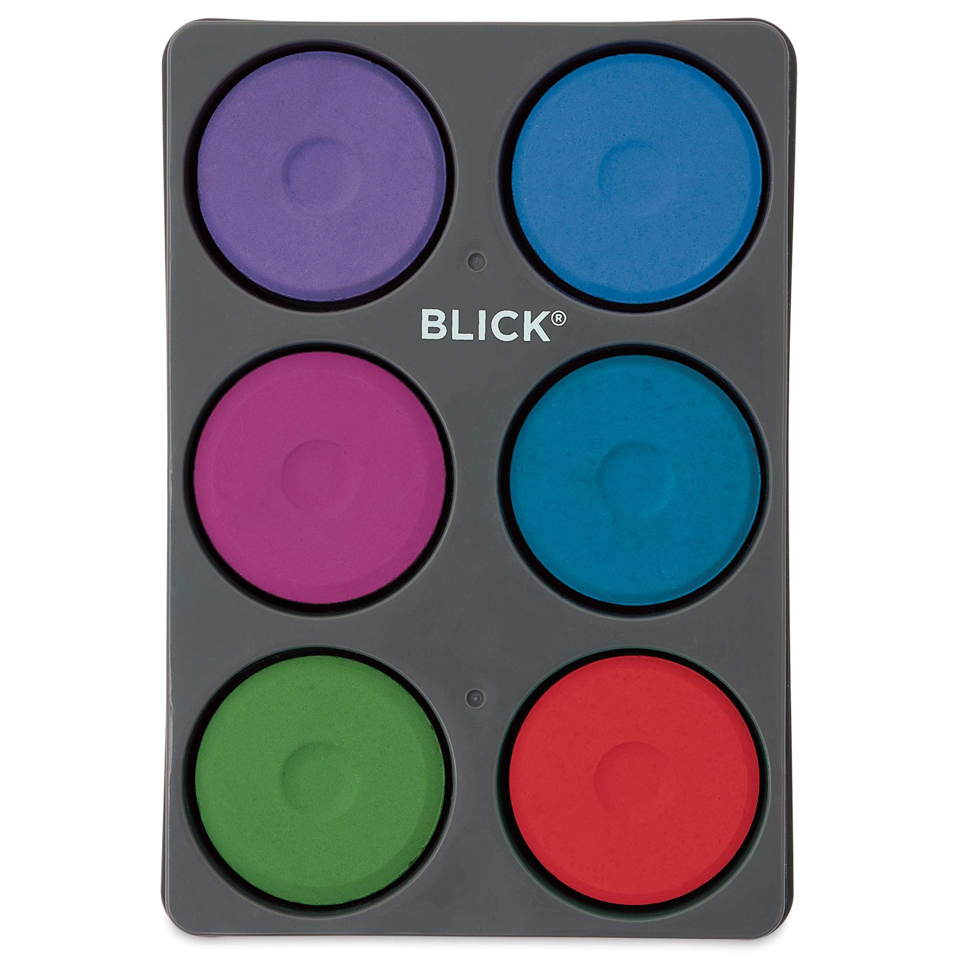 Blick Essentials Tempera Cakes - Set of 6 with Tray, Large, Secondary Colors