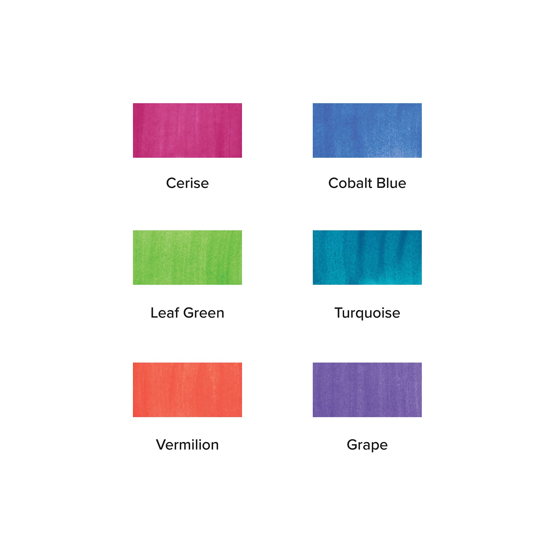 Blick Essentials Tempera Cakes - Set of 6 with Tray, Large, Secondary Colors, swatches
