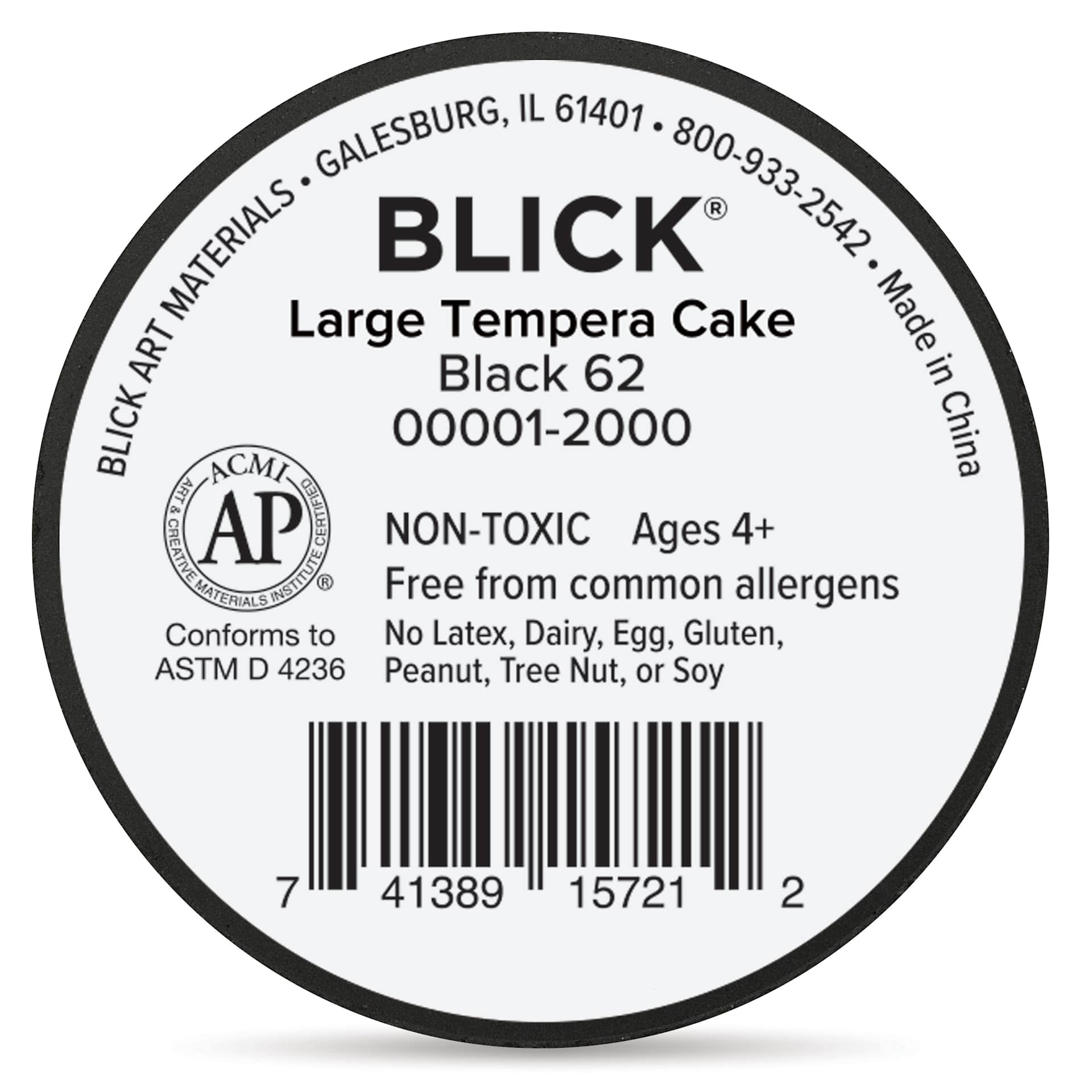 Back of Large Black Blick Essentials Tempera Cake