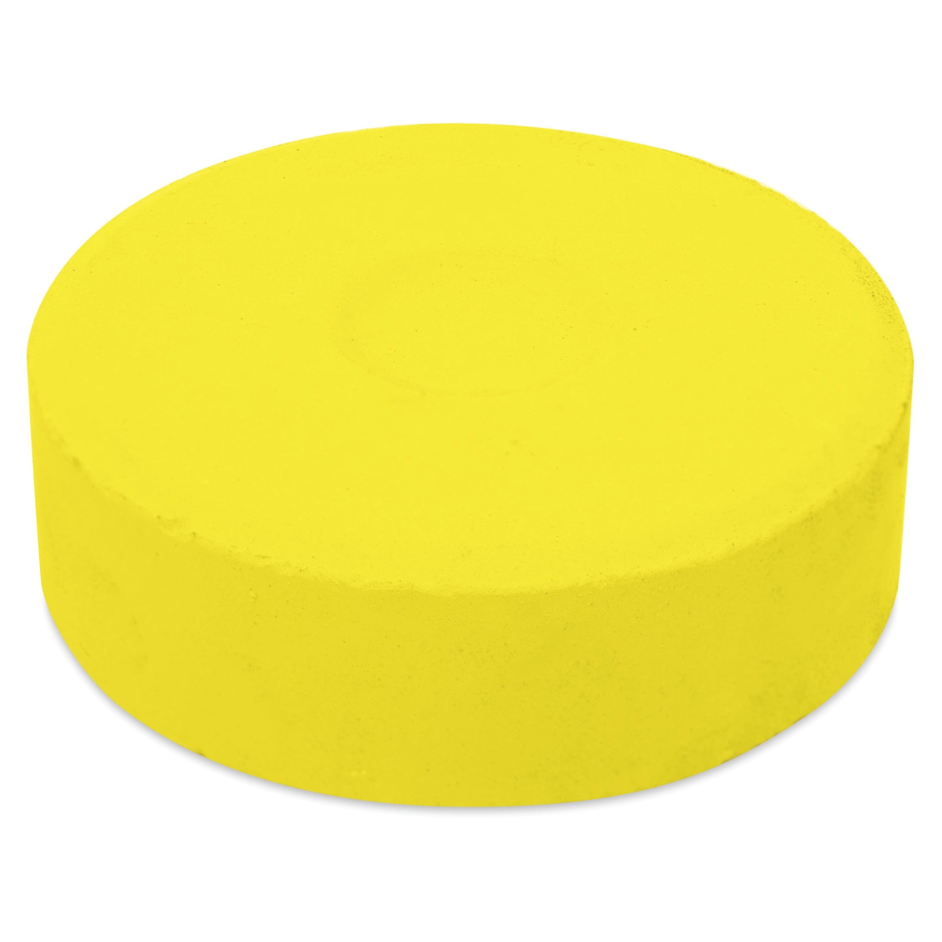 Side view of the Large Lemon Yellow Blick Essentials Tempera Cake