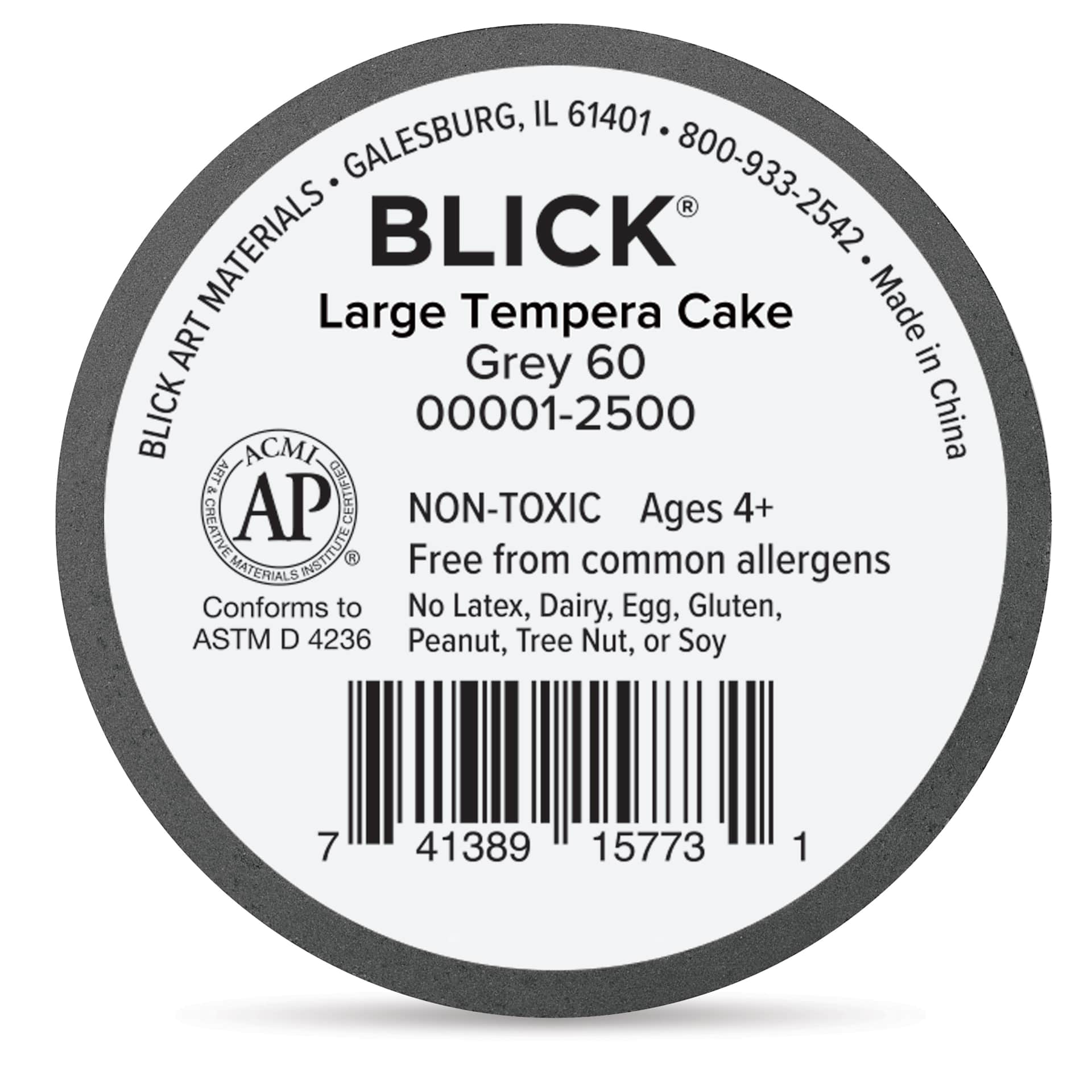 Back of Grey Large Blick Essentials Tempera Cake