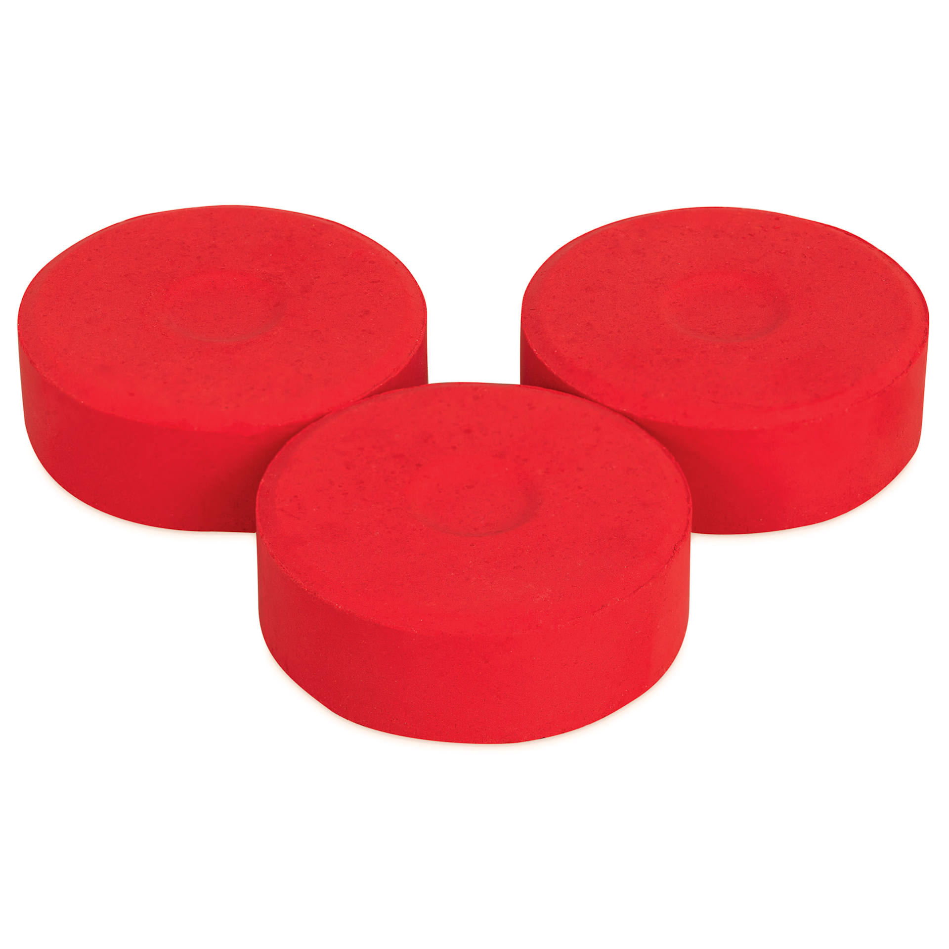Large Crimson Red Blick Essentials Tempera Cakes in an angled organized group