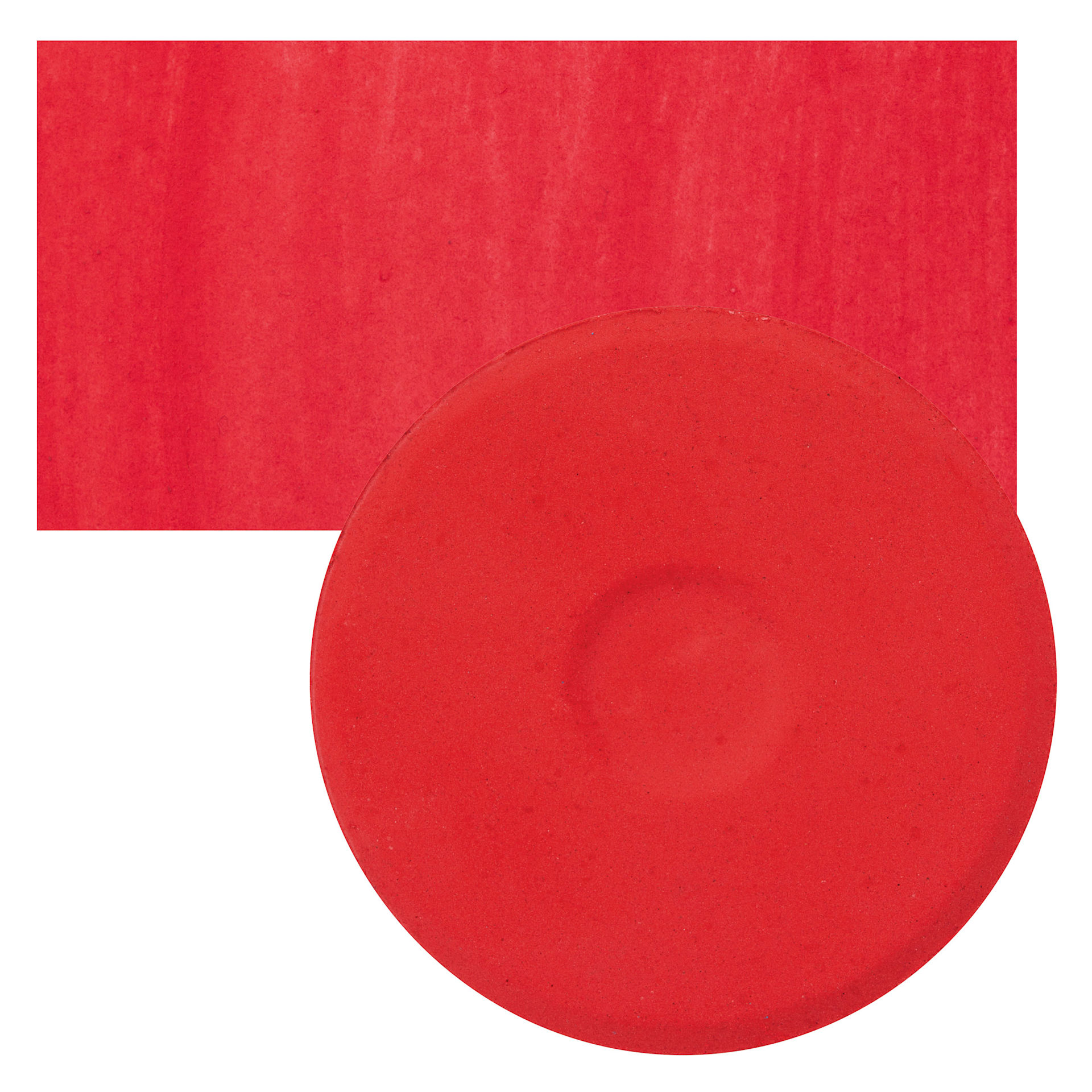 Blick Essentials Tempera Cake - Crimson Red, Large cake and swatch
