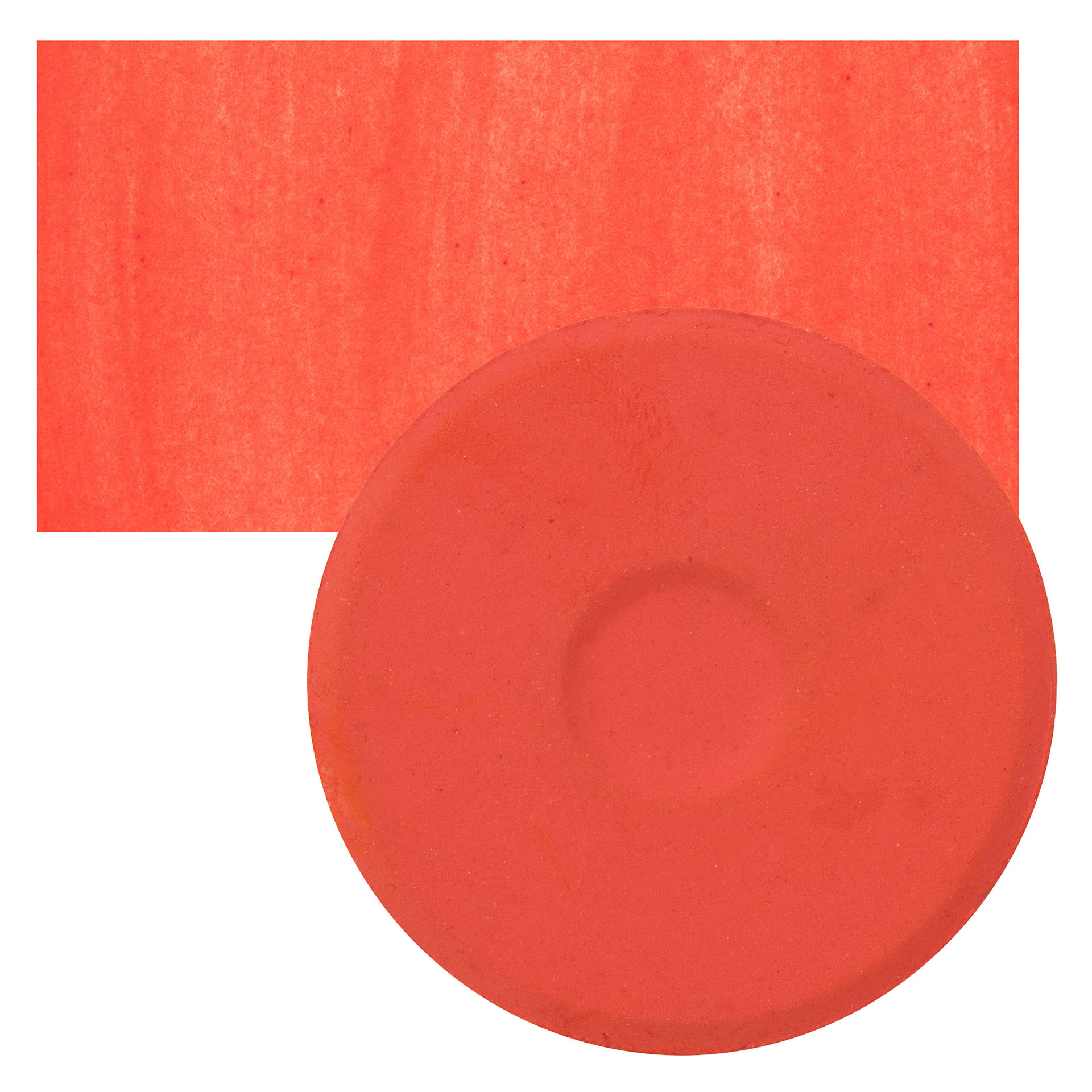 Blick Essentials Tempera Cake - Vermilion Hue, Large cake and swatch