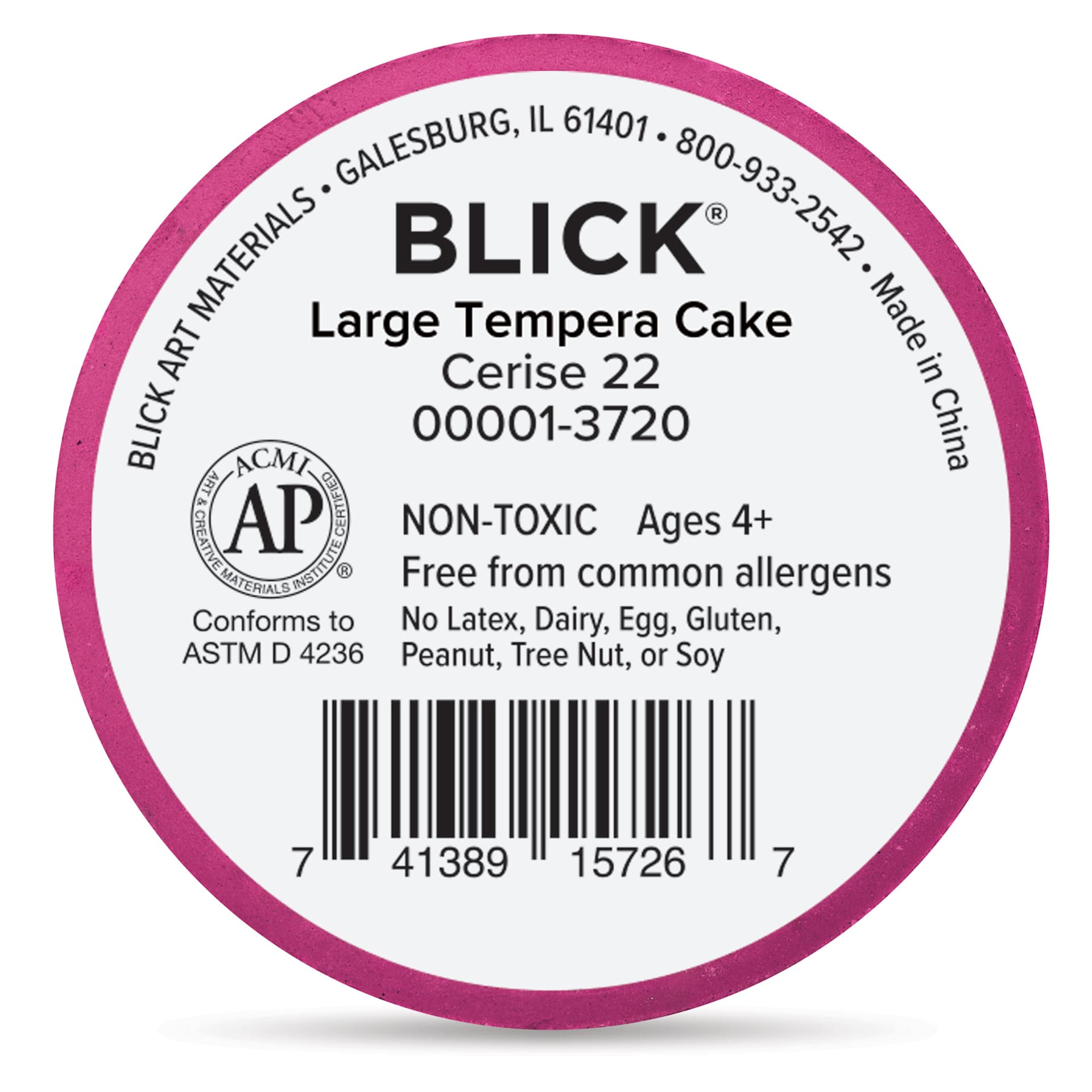 Back of the Large Cerise Blick Essentials Tempera Cake